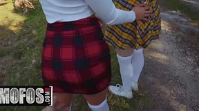 Arietta Adams and Katana Kombat's Wild Outdoor Threesome with a Lucky Dude