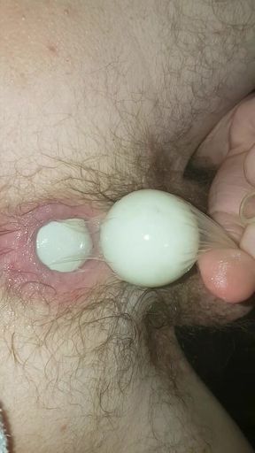 Gaping My Tight Ass with 3 Table Tennis Balls