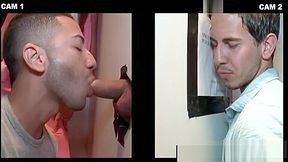 Guy looking for gloryhole BJ gets gay sucked