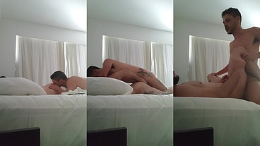 Gravei escondido acordando o boy pra transar