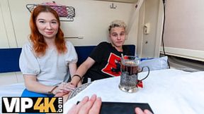 Young Redhead Screwed Hard in Train by Stranger For VIP Pleasure