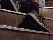 we left the gym so horny that we fucked bareback on the stairs