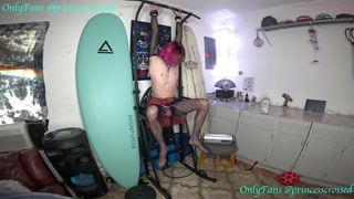 Tied Up Hanging Ruined Orgasm Femboy Milked in Bondage