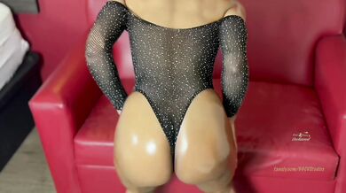 Slim Thick Ebony Roxy Roads Gets Her Petty Titties Glazed With CUM!