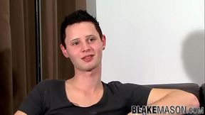 Britsh dude Aiden Jason wanking his dick until jizzing