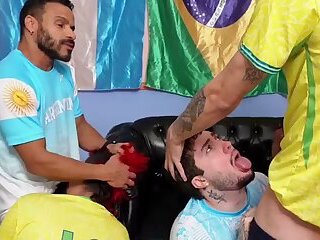 4 friends went to see a World Cup game and it turned into a wild orgy (COMPLETE ON RED)