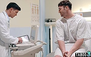 Perverted gay doctor Dakota Payne performing a routine bareback checkup