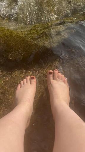 Red Toes Tapping Water 💧🖤
