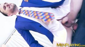 ”Fingering & ass fucking by suited guys Franky Fox & Charlie Cherry”