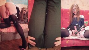 Hattabi4ik sissy femboy trap spray ejaculation self poke steaming big bootie compilation