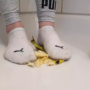 Messy White Puma Socks Banana Crushing (Part 1 of 2)