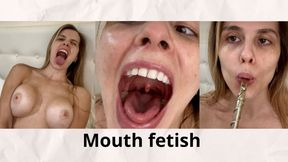Mouth fetish on tits