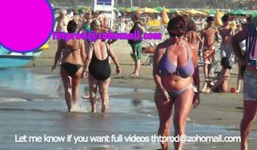 Big Boobs Grannies and Matures beach candid