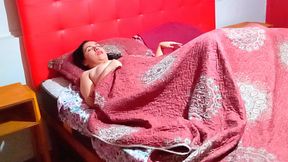 Daring stepson hides between the sheets and fucks his stepmother
