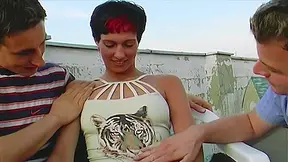 German Redhead Gangbang