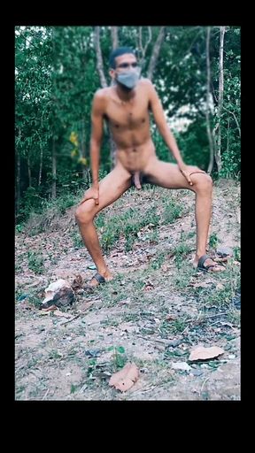 Rubbing Dick in Outdoor