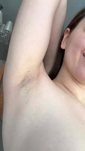Armpit hair close-up