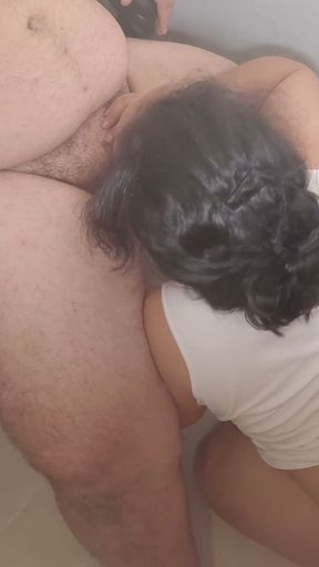 Big Butt Milf Fucked against the Wardrobe, ends in licking cock and balls until I cum in her mouth   Clip 1