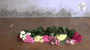 Flowers under her Winter Boots