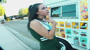 Cheerleader Courtney James Gets Explicitly Fucked and Facialed by the Ice Cream Man
