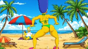 Beach Bitch 2: Pussy Full of Cum. Cartoon Simsons Parody.