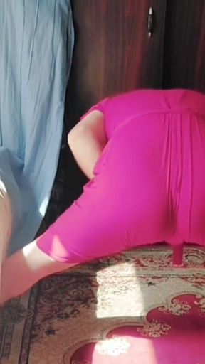 Sissy Pinky Dress Crossdresser Slut White Big Ass Big Butt Gay Boy Natural Beauty Pretty Cute Trans Gender Shemale MTF   Clip 1