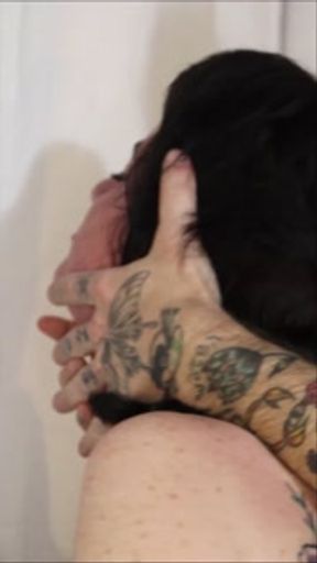 Jane Blum on a leash sucking cock and taking a hard fucking
