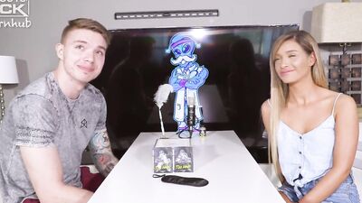 Beautiful blonde takes dick from a tall stud after a mutual porn casting interview