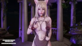 Watch unclothed anime Jisoo Ahri dance League Legends with feral fervor.