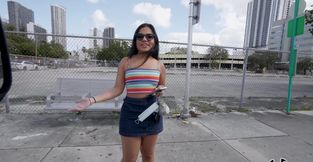 Kinky Latina Summer Col with glasses gets fucked in back of the van
