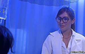 Hysterical patient anal fucks doctor