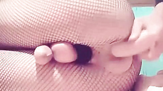 Chinese Crossdresser Spunks Palms-Free-for-all with Faux-cock