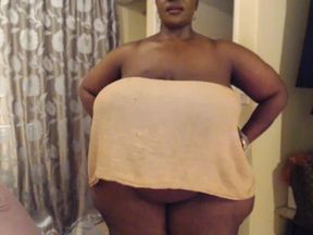 Ebony BBW Teasing and Walking Around Butt Naked