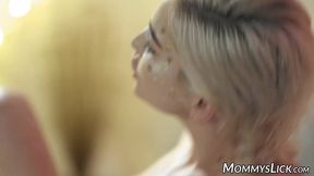 Stepmom Brooke Banner gets fingered by stepdaughter Skye Blue in a taboo lesbian adventure