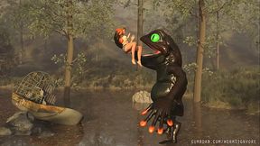 Vore Demon Frog Eats Swamp Girl