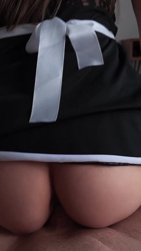 Horny Maid Pays for Her Day off with Her Soaking Wet Pussy!
