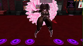 Black Canary in ostrich feathers dancing in the club