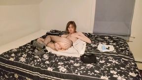 Skinny Emo Tgirl Destroys Tight Ass With Butt Plug Gushing Cumshot