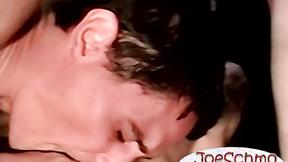 ”Skinny dude with his gay friend sucking his meat & cum”