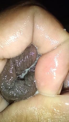 Close-up of Foreskin and Ejaculation in My Pants