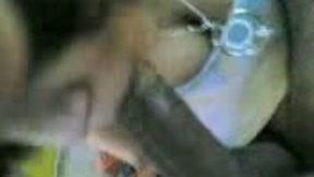 Cute Arab hooker greedily blows my long black sausage