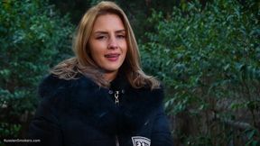 Absolutely Stunning Lady Is Smoking 120mm Saratoga Cigarette in the Park