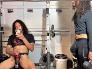 Two Horny While Working Out (split screen parody "trailer")
