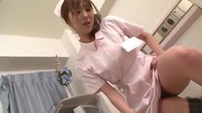 Nurse starts riding cock after sloppy POV blowjob