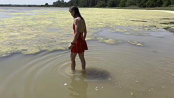 Wetlook Red Dress that &#039_floats&#039_ on water