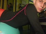 Horny Boy Bouncing on his Yoga Ball