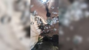 Cool off - Teen strips naked in swimming pool, underwater cam