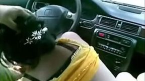 My busty Spanish girlfriend blows my dick in the car