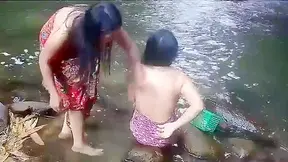 Beautiful Japanese Girls Bathe Outdoors – Steamy Dorm Tour Fun