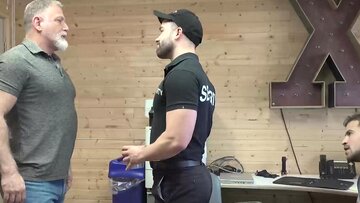 Perp Keith Foxxx devours the muscled officer and h